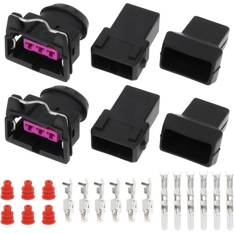 2 Sets Automotive Sensor Connector 3 Pin DJ7031-3.5-11/21 replaces OEM 443906233 Compatible with Bosch EV1 (1/5)