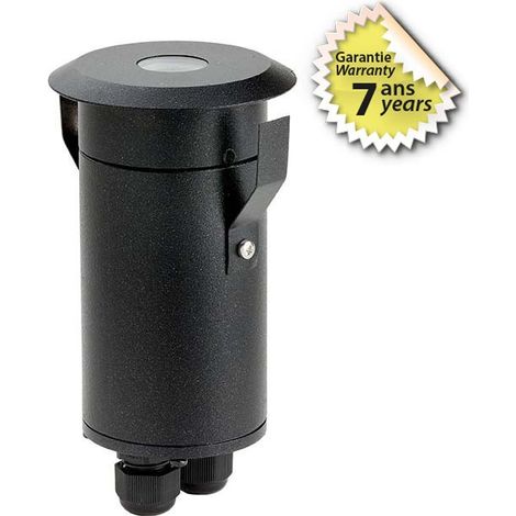 Spot LED Encastrable Sol Rond Noir 1,6W 165LM 2900K - Garantie 7 ans Miidex Lighting® (1/3)