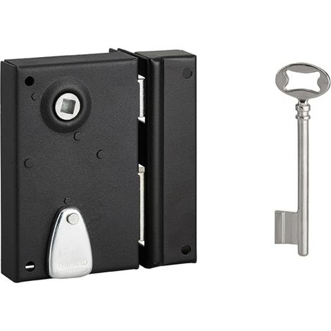 Serrure à pêne dormant vertical 1/2 noire section droite 7 mm L x H – 70 mm x 110 mm (1/5)