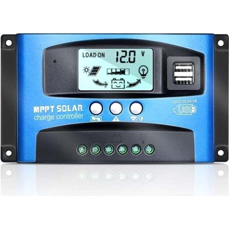 30A MPPT-Solarladeregler, XU, 12V/24V, mit automatischer Fokusüberwachung, Solarmodulregler mit LCD-Display, zwei USB-Anschlüssen – KZQ