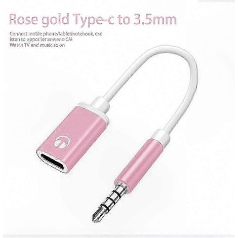 Adaptateur USB-C vers prise casque 3,5 mm, design rond et plat, compatible avec les téléphones portables et les ordinateurs portables. (1/5)