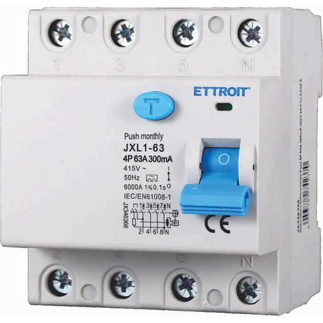ETTROIT JX346368 Interruttore Differenziale Puro 4P 63A 300mA 380V-6KA CLASSE A (1/3)