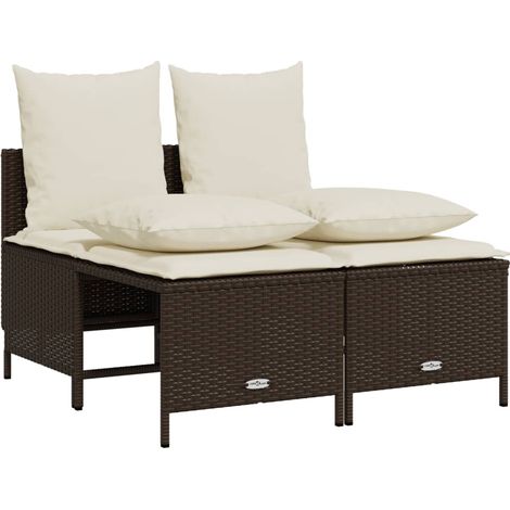 vidaXL Set Divano da Giardino 4 pz con Cuscini Marrone in Polyrattan (1/5)