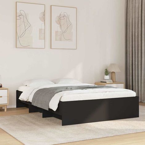 Estructura de cama madera de ingeniería negra 120x200 cm (1/5)