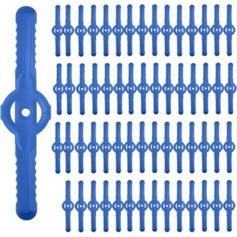 Lames de rechange en plastique pour tondeuse à gazon sans fil, 60 pièces, remplaçables, bleues (1/5)