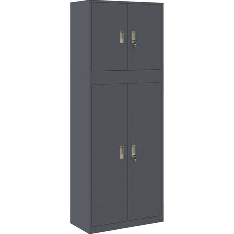 Storage Cabinet 2 pcs Anthracite 80 x 40 x 210 cm Steel vidaXL