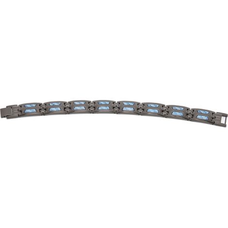 Bracelet magnétique en acier inoxydable, soulagement douleur, carbone fibre aimant, homme femme, bijou thérapie magnétique, élégant, ajustable, anti-inflammatoire, force 3000 gauss, cadeau. (1/5)