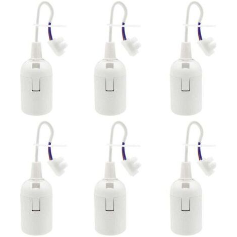 Pair 6 Stück E27 Lampenfassung 4A 250V Baustellenfassung für Glüh- und LED-Lampen oder Industrie (max. 60W/ Weiß)