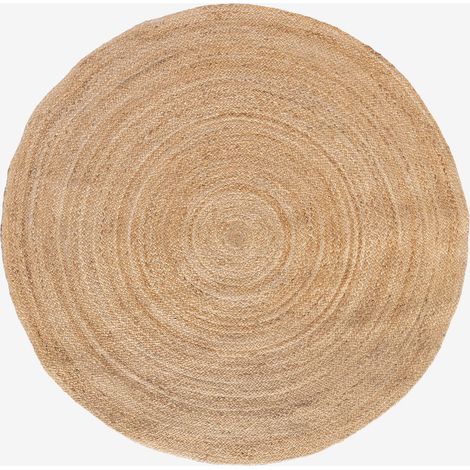 Sklum – Tapis rond en jute 145 cm – Fibres de Seagrass 100% naturelles – Pour salon, salle à manger, chambre – Protection sol et chaleur