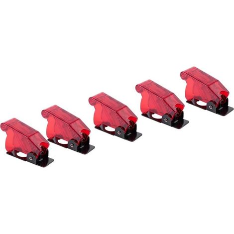 Tappo di protezione di sicurezza per interruttore a bilanciere in plastica da 12 mm, 5 pezzi, rosso (1/4)