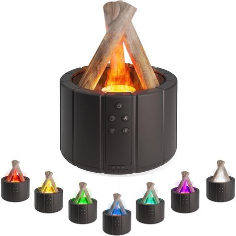 Diffuseur Huiles Essentielles 250ml, Effet Flamme, Minuterie, Silencieux, Humidificateur Air (1/5)