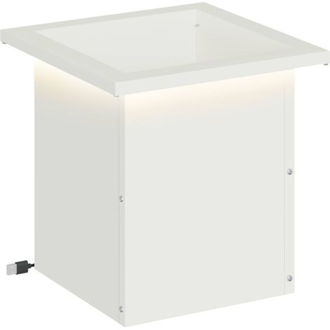 Garten-Pflanzkübel mit LED Weiß 30 x 30 x 30 cm Stahl vidaXL (1/5)