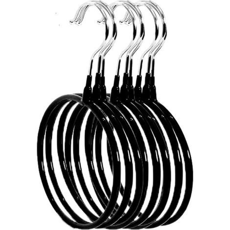 Set mit 8 Gürtel- und Schalhaltern – Rutschfester Stahl – Platzsparend – Schwarz – Für Krawatten, Schals und Schleier (1/5)