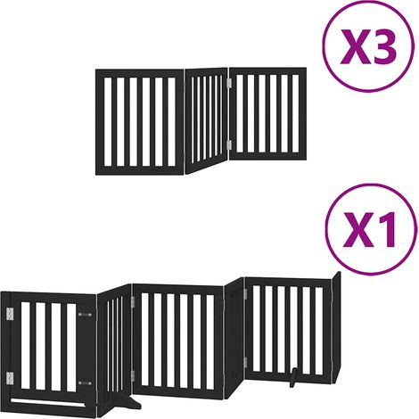 Maison Exclusive - Cancello Cani Porta Pieghevole Nero 15 Pannelli 750 cm Pioppo