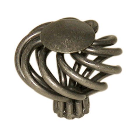 Bouton boule plat fer torsadé de diamètre 38mm laitonné vieilli - CADAP - 00372/2S