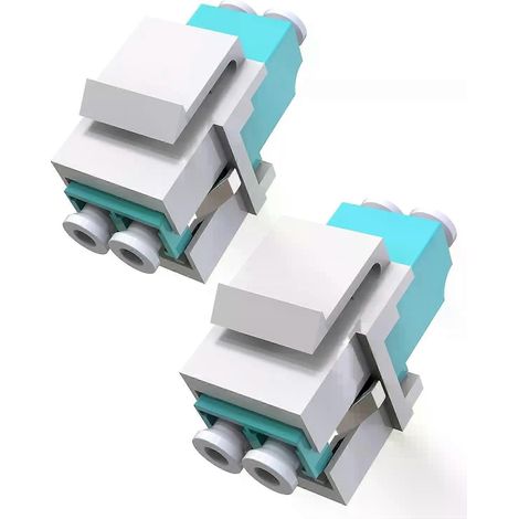 Coupleur Keystone fibre optique LC VANDESAIL Compatible UPC Duplex OM3/OM4 Coupleur multimode LC vers LC (1/4)
