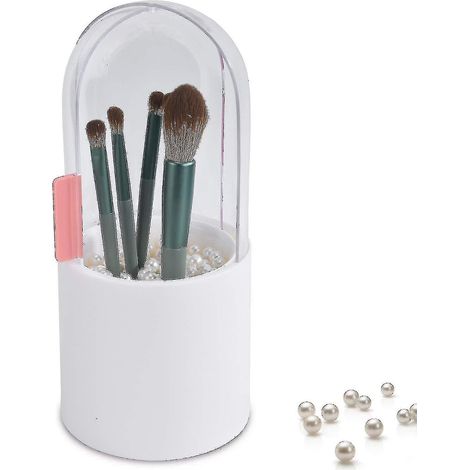 Porte-pinceaux de maquillage, boîte à pinceaux avec couvercle, grande capacité, rangement pour pinceaux cosmétiques, boîte de rangement pour pinceaux avec couvercle coulissant anti-poussière.