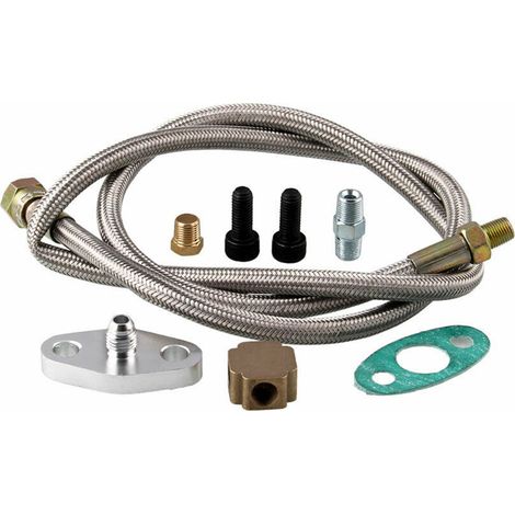 Ortviai Kit d’alimentation en huile pour turbocompresseur universel T3/T4/T60/T61/T70 – 36 pouces, raccord 4AN, alliage d’aluminium (1/5)