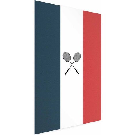 Poster – Französische Flaggen und schwarze Badmintonschläger (1/4)