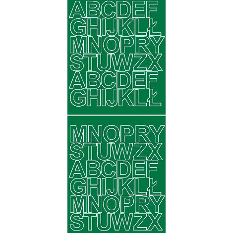 Lettere adesive autoadesive da 3,5 cm, colore verde opaco.