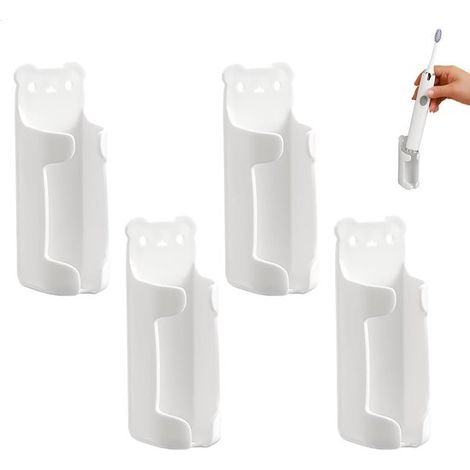 Soporte para cepillo de dientes eléctrico，4 piezas，soporte de pared para cepillo de dientes，soporte autoadhesivo para cabezal de cepillo (1/5)