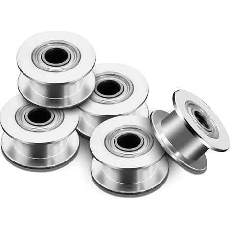 2GT Timing Pulley H-Type Tension Pulley Pulley 2GT 20 Without Teeth 5mm Opening 6mm Tooth Plate Wide 3D Printer Accessories Aluminum (1/5)