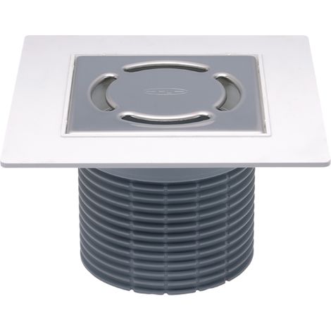 Portagriglia d 110mm, collare PVC 185x185mm, griglia inox 115x115 mm con dispositivo antiodore