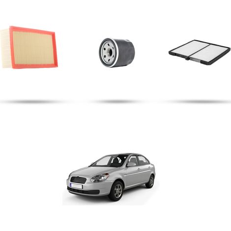 Kit tagliando 3 filtri compatibile con Hyundai Accent III (MC) 1.6 82KW dal 2006 (1/5)