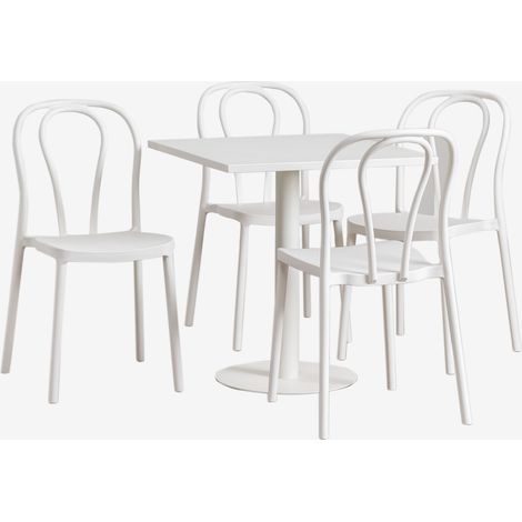 Set de Mesa Cuadrada 70x70 cm y 4 Sillas de Jardín Mizzi SKLUM             