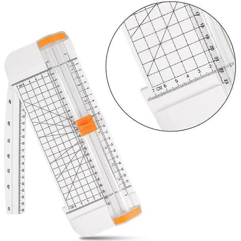 Massicot avec dispositif de sécurité et règle latérale pliable pour scrapbooking, loisirs créatifs, papier, photos, étiquettes, carton (1/5)