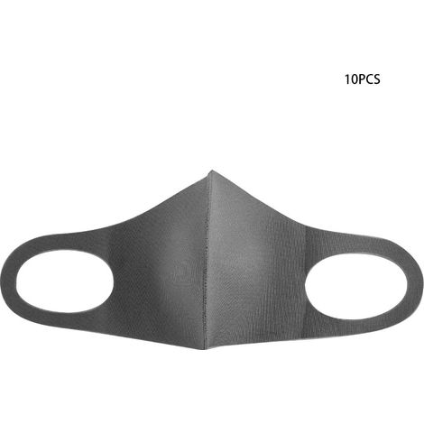 10 pièces Masque Buccal Enfant Réutilisable Anti-Poussière Anti-UV Respiratoire Gris Foncé (1/5)