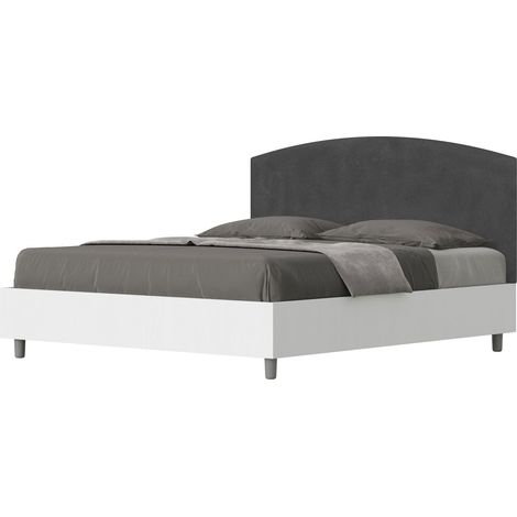 Letto Matrimoniale 160x190 cm con Rete Antilia Grigio (1/4)