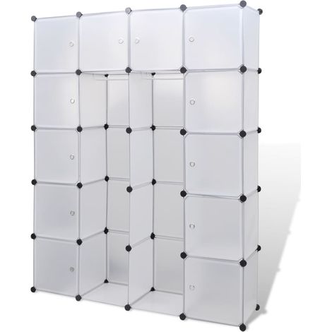 Meubles de Rangement,Armoire modulaire 14 compartiments blanc 37 x 146 x 180,5 cm CFW613236 (1/5)
