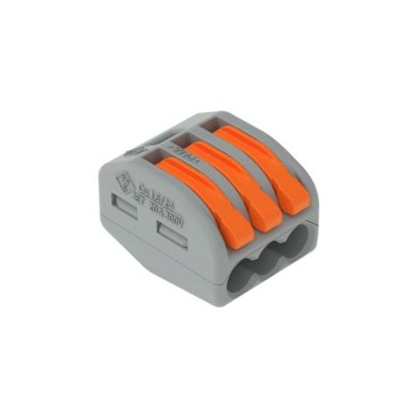 Wago – Connecteur électrique 50 pièces – 3 entrées pour fils souples ou rigides jusqu'à 4 mm² – Levier d'ouverture/fermeture (1/5)
