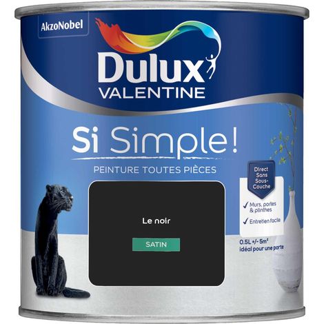 Peinture toutes pièces Dulux Valentine Si Simple  Satin Le Noir 0,5 L