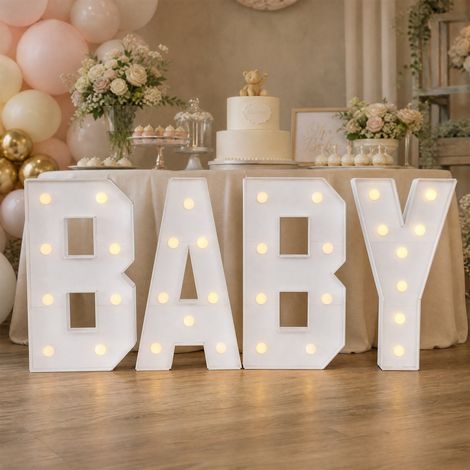 70x48cm Lettres lumineuses pour bébé, décoration de fête BABY Lettres lumineuses à LED, Luminaire (1/5)