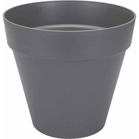 Elho Loft Urban Rond Roues 60 - Noir - Ø 58 x H 54 cm - extérieur - 100% recyclé