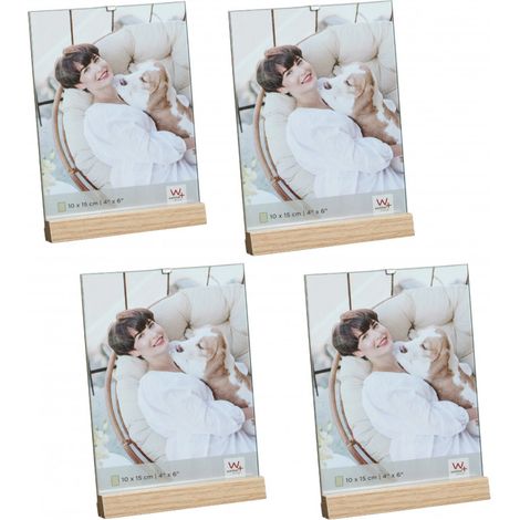 Lot de 4 cadres photo bois - Walther "Simplicity" - 15 x 11,5 cm - Transparent - Livraison gratuite (1/2)