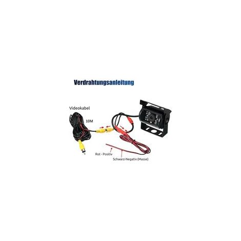 Caméra de Recul Grand Angle avec Vision Nocturne Infrarouge et Câble Vidéo de 10 m - JINFGERNE - Idéale pour Voiture et Camping-Car, Étanche et Facile à Installer