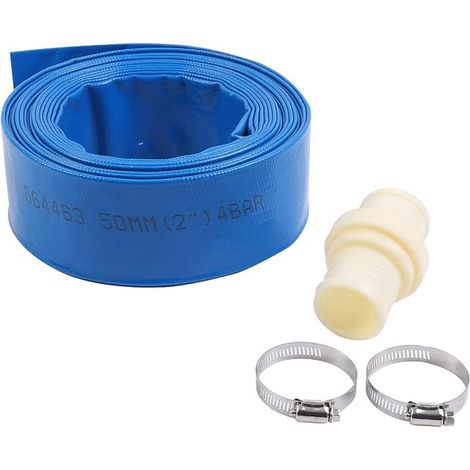 Layflat Discharge Hose Clips Connector Fits Submersible Pumps Water Pumps Drainage Pond Garden Irrigation Swimming Pool Blue 664463 (1/5)