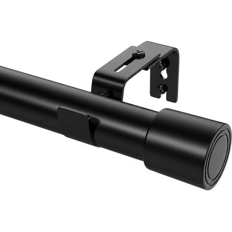 Tringle à Rideau 84-290 cm, Tringle à Rideaux Noire Extensible Réglable pour Salon et Chambre (1/5)