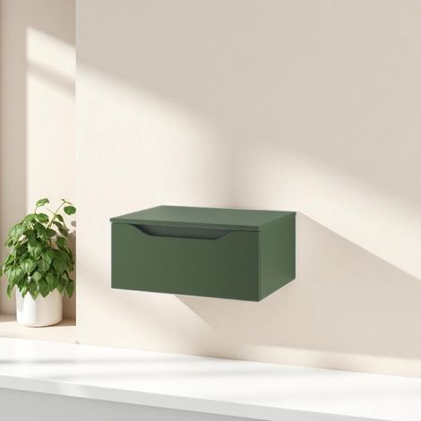 Cassetto bagno sospeso 60 cm GIGLIO Verde Opaco (1/4)