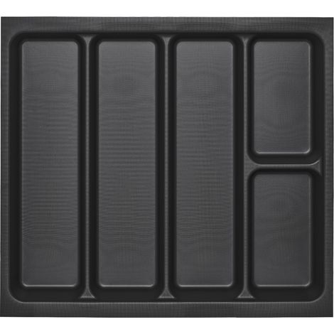 ORGA-BOX I Mehrzweckeinsatz 519 x 50 x 473 mm lavagrau mit Perlstruktur Besteckeinsatz für Tandembox Antaro / Intivo u. ModernBox im 60er Schrank Schubladeneinsatz
