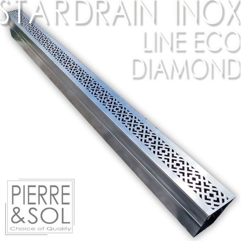 Caniveau de douche inox 100 cm – Grille design 6,5 cm – Sortie latérale et inférieure – Débit 360l/m pour drainage efficace (1/5)