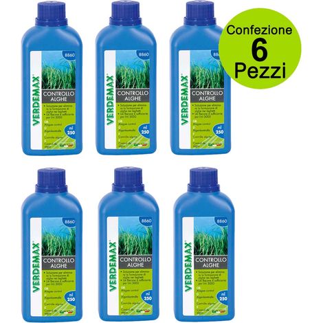 Multipack da 6 pz antialghe per laghetto e piscine controllo alghe con dosatore litri totali 30.000