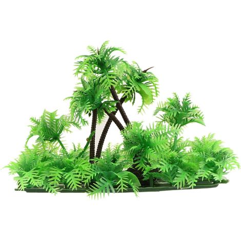 Arbre Artificiel pour Aquarium Cocotier Décoratif Décoration Aquarium Eau Douce Plante Artificielle pour Paysage sous-Marin 5.91X3.15X3.94 in (1/5)