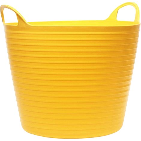 2 x 40 Litre Plastic Flexi Yellow Buckets For Home & Garden Use