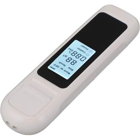 Alcootest portable à haute précision avec écran LCD, chargement USB et arrêt automatique, pour une utilisation domestique (blanc). (1/5)