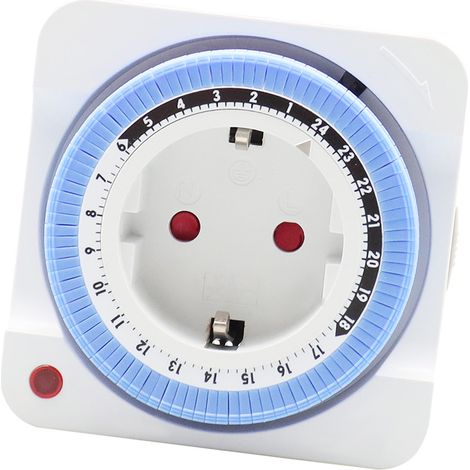 Minuteur mécanique programmable 24h prise murale intérieure, interrupteur électrique, prise UE 230V (1/5)