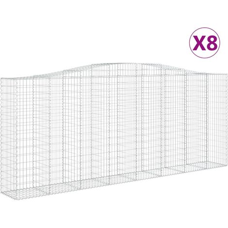 Maison Exclusive - Paniers à gabions arqués 8 pcs 400x50x160/180 cm fer galvanisé
